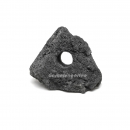 Lavastein schwarz 1-Loch 10-15 cm