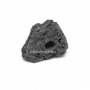 Lavastein schwarz 1-Loch 10-15 cm