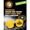 Kiwi Walker Travel Double Bowl - Slowfeeder