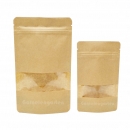 Doypack Kraftpapier Sichtfenster - 130x225 - 500 ml | 100 Stück