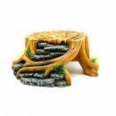 Aqua Nova Baumstumpf mit Felsen | Polyresin-Deko