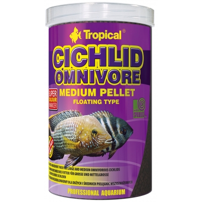 Tropical Cichlid Omnivore Medium Pellet 1 Liter