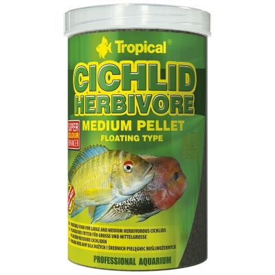 Tropical Cichlid Herbivore Medium Pellet 1 Liter