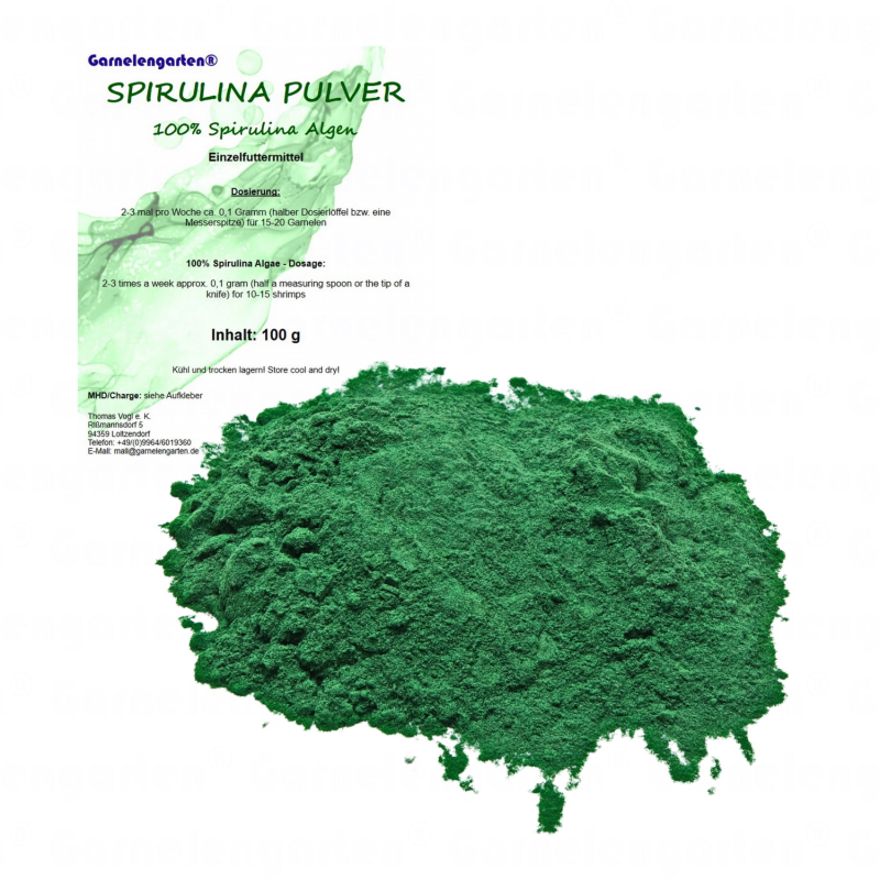 Garnelengarten Spirulina Pulver Pulver 100 g | Arthrospira - Garnelen